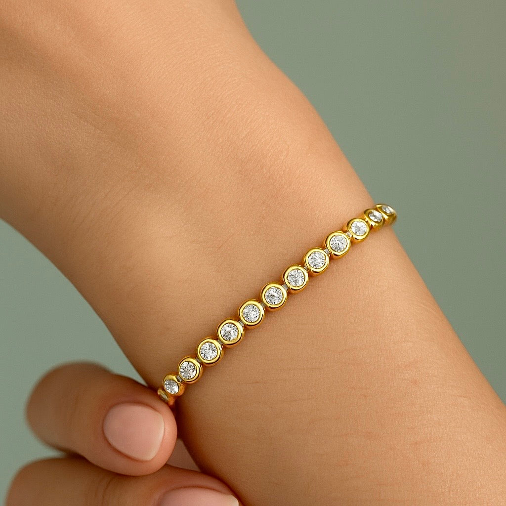 Signature gold tennis bracelet