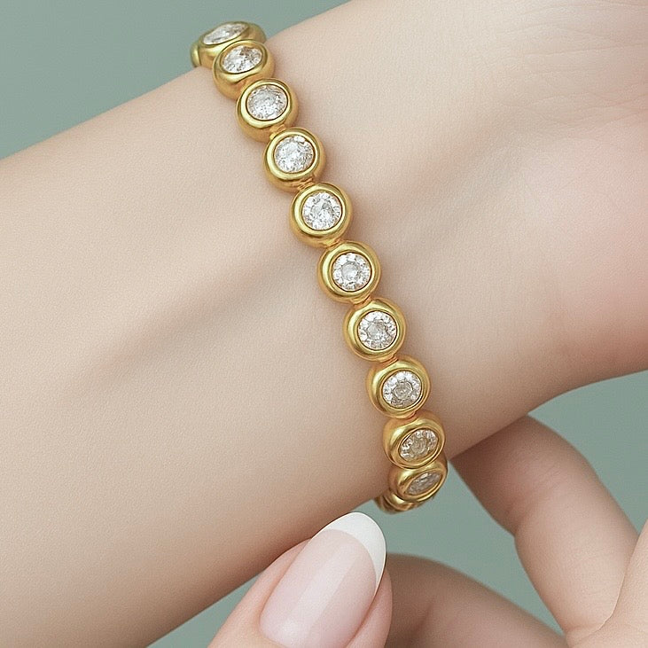 Chubby gold tennis bracelet