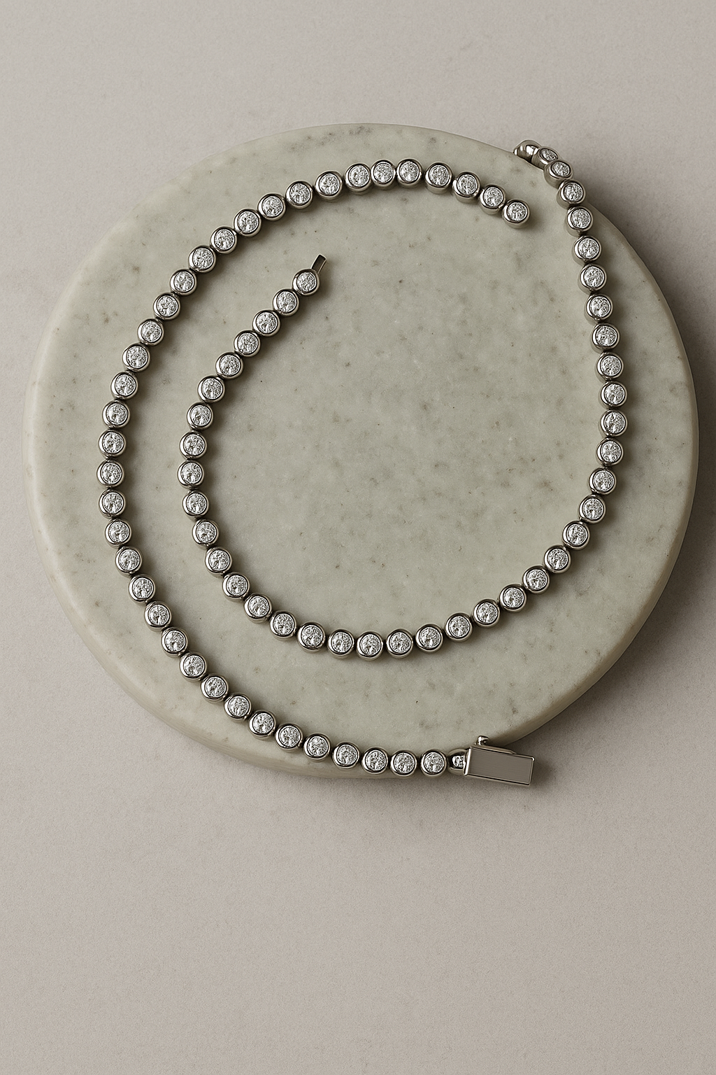 Signature silver tennis necklace