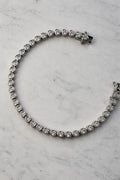 Dainty heart silver tennis bracelet