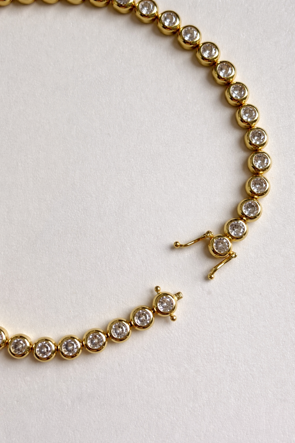 Chubby gold tennis necklace