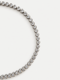 Dainty heart silver tennis bracelet