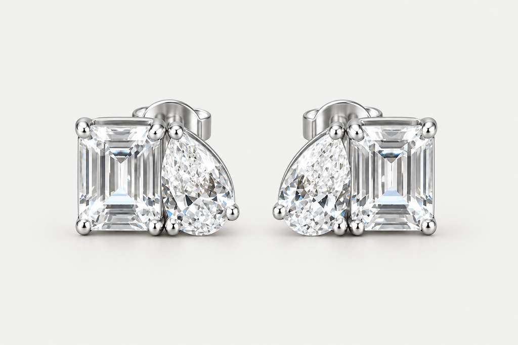 Double diamond studs