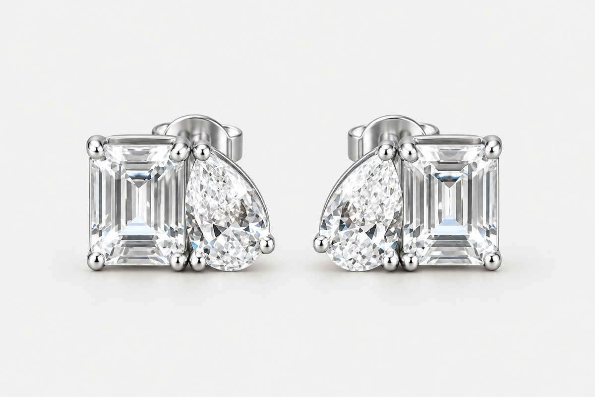 Double diamond studs