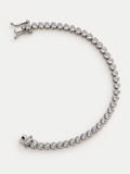 Dainty heart silver tennis bracelet