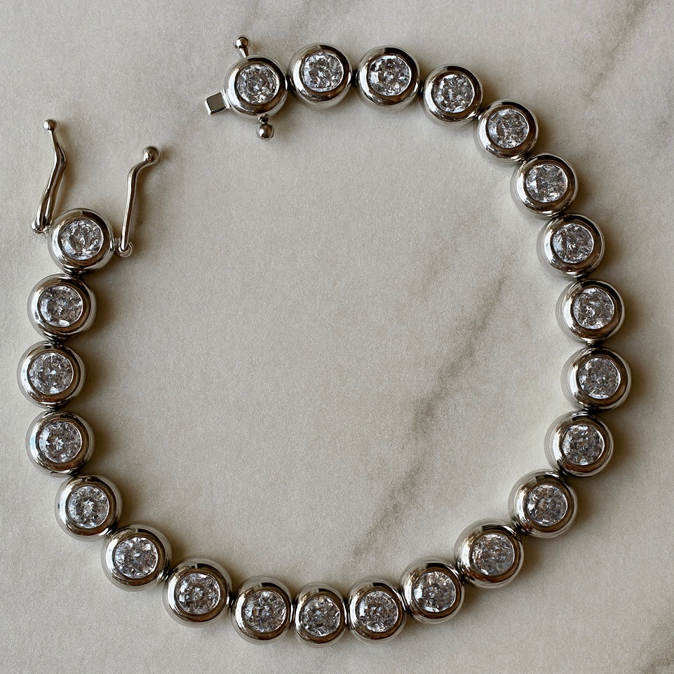 Chubby silver tennis bracelet