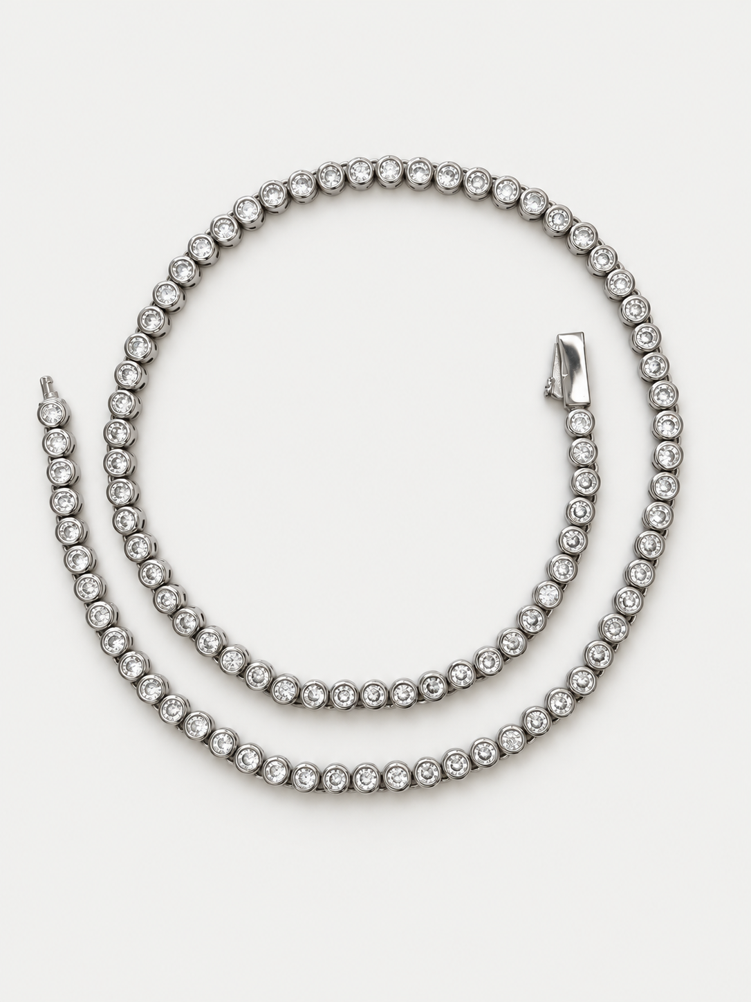 Signature silver tennis necklace