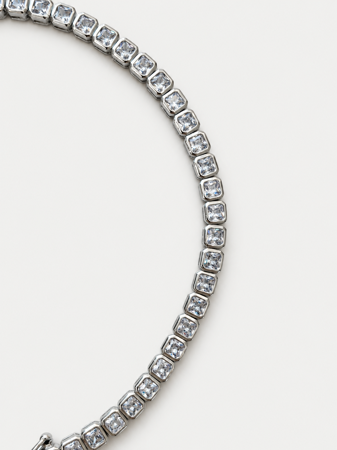 Square silver tennis bracelet