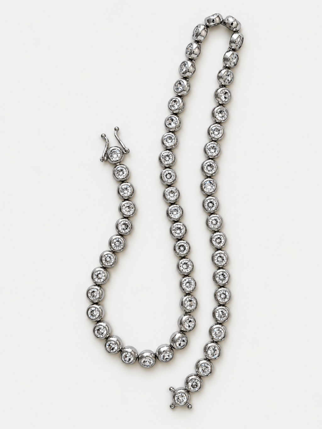 Chubby silver tennis necklace
