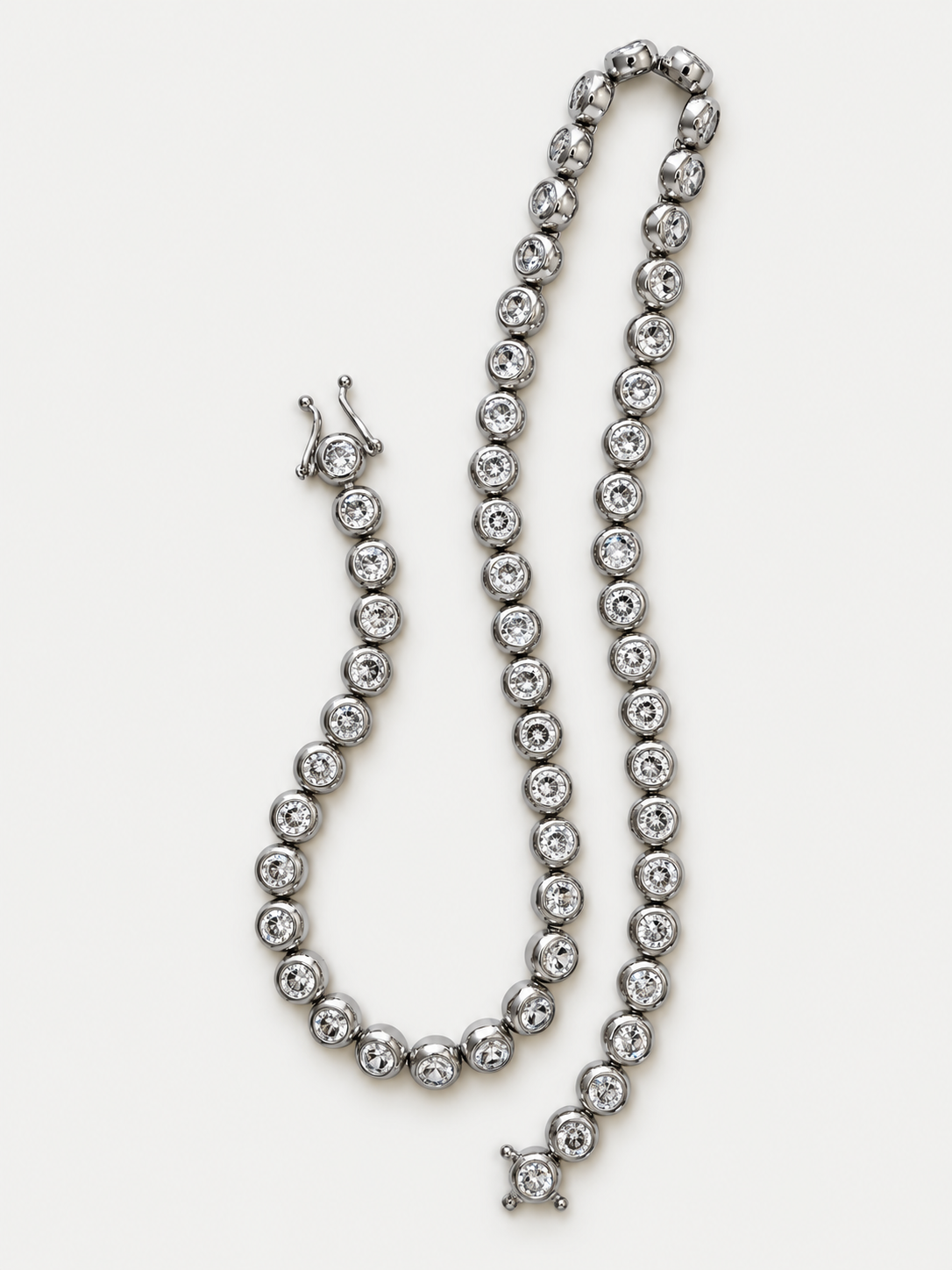 Chubby silver tennis necklace