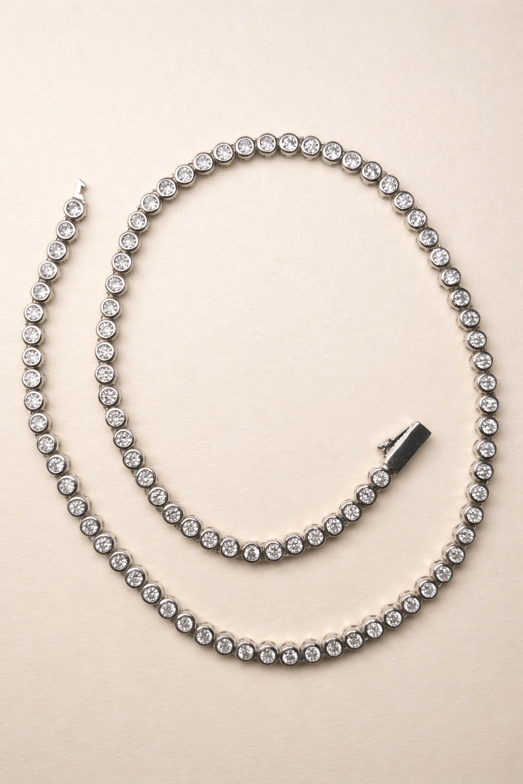 Signature silver tennis necklace
