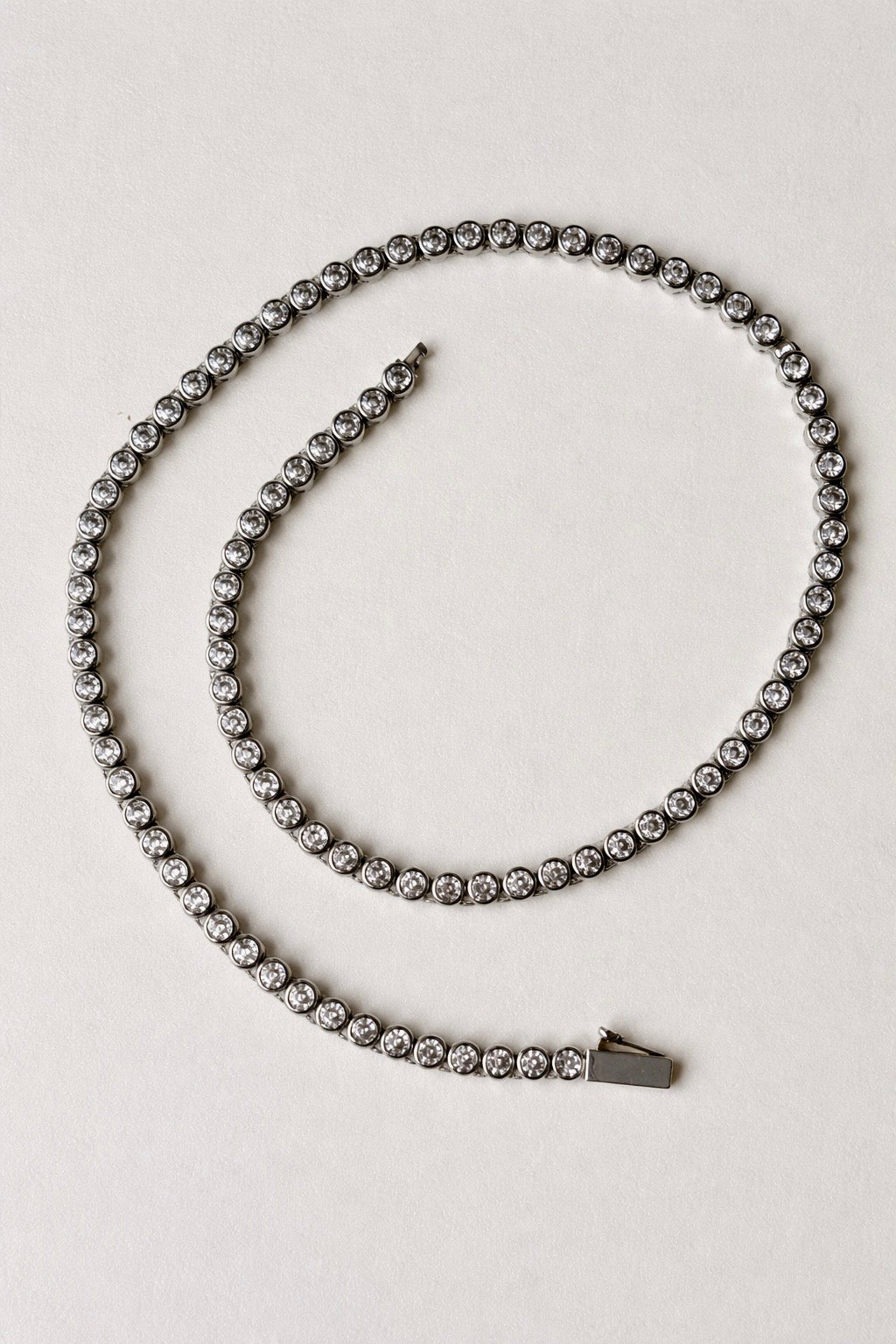 Signature silver tennis necklace
