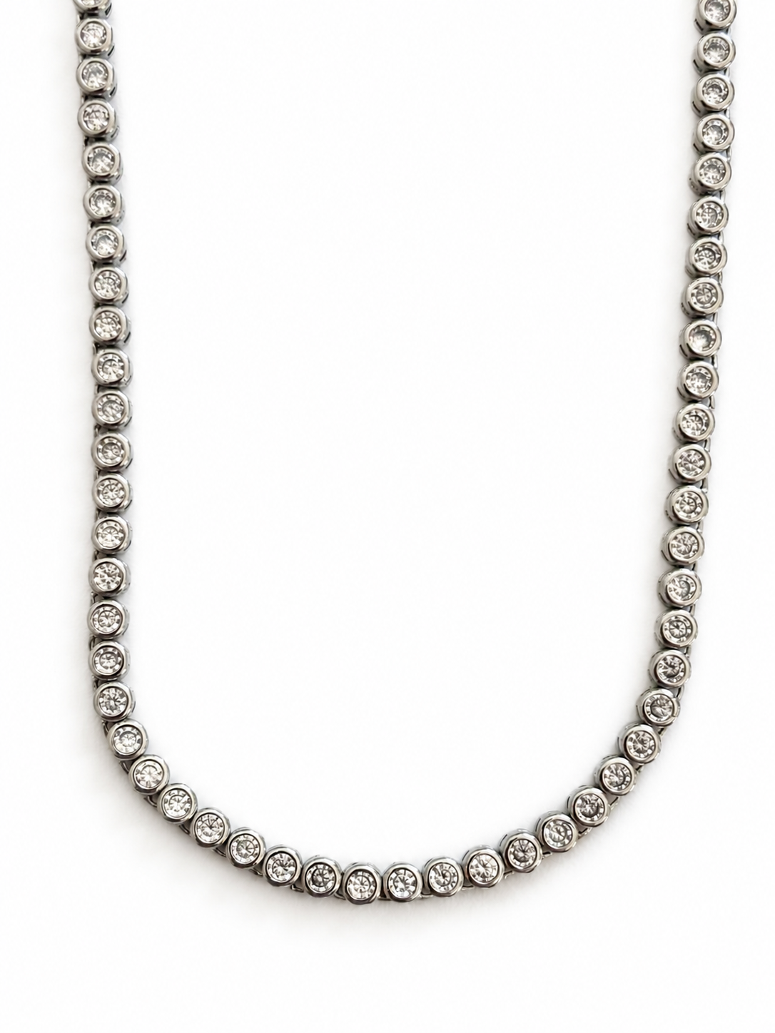Signature silver tennis necklace
