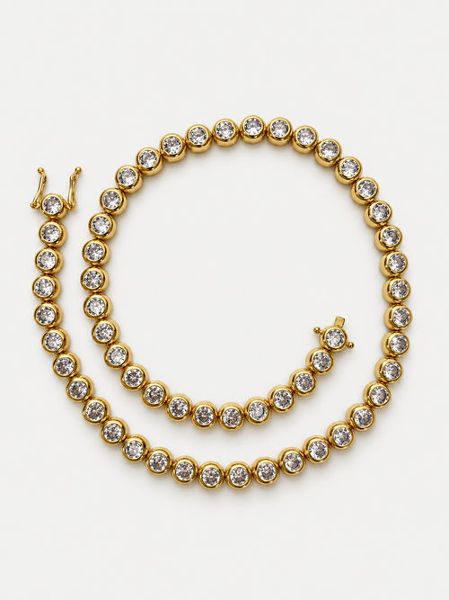 Chubby gold tennis necklace