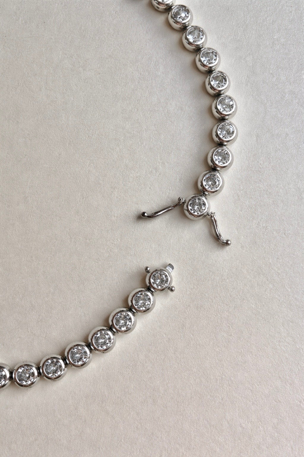 Chubby silver tennis necklace