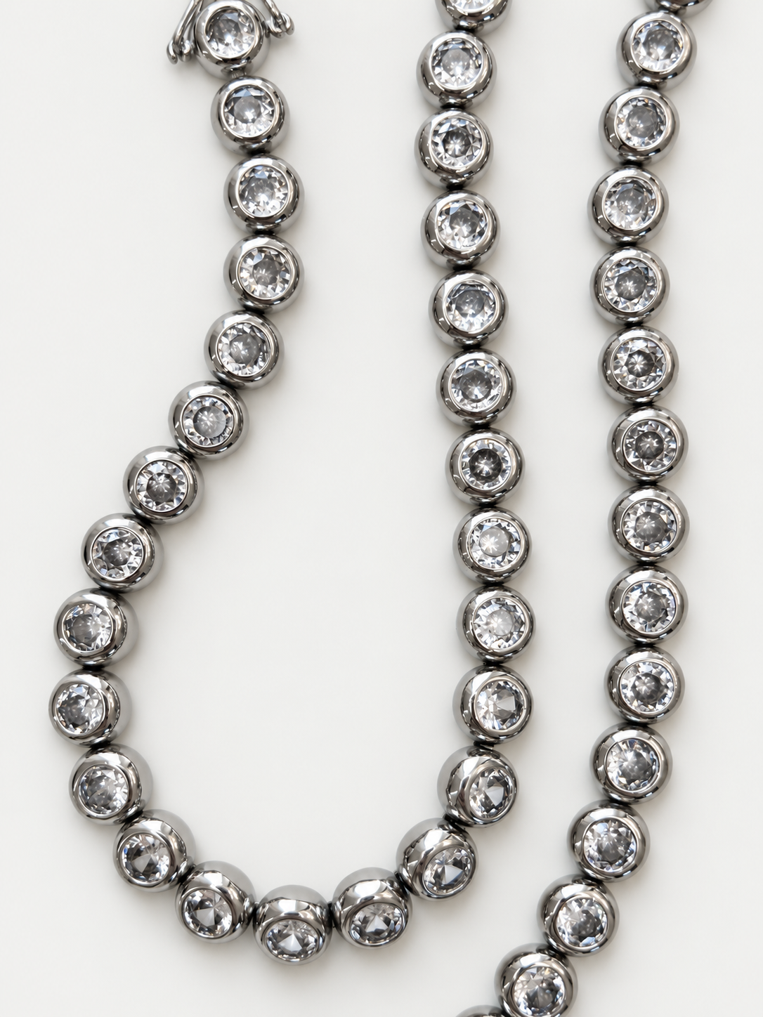Chubby silver tennis necklace
