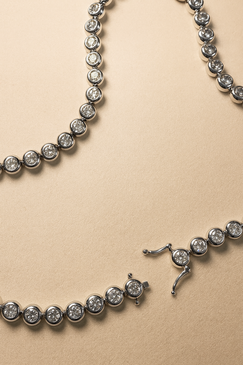 Chubby silver tennis necklace