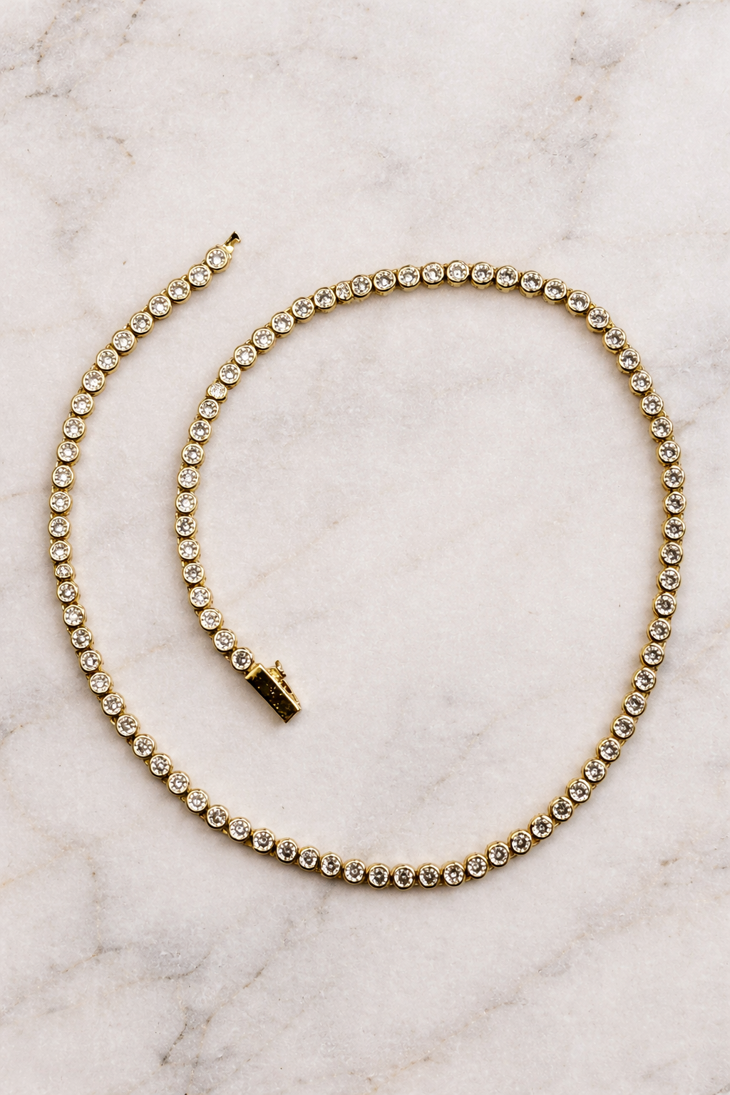 Signature gold tennis necklace