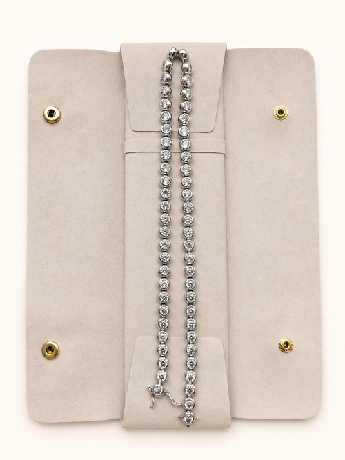 Chubby silver tennis necklace