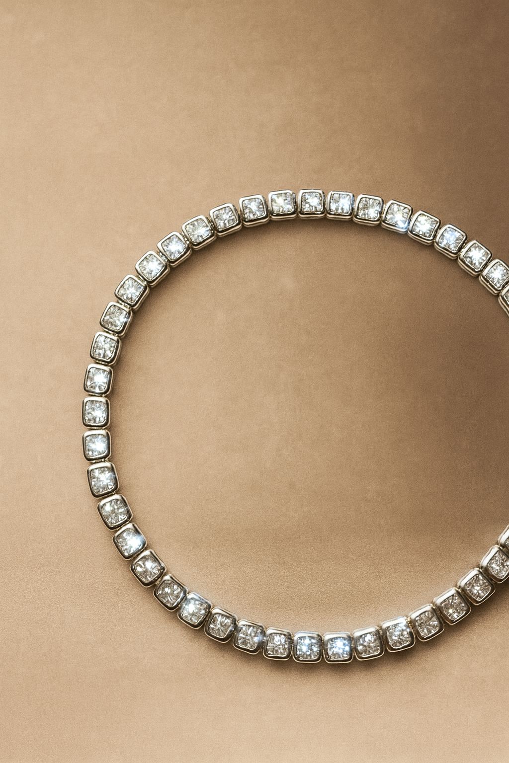 Square silver tennis bracelet