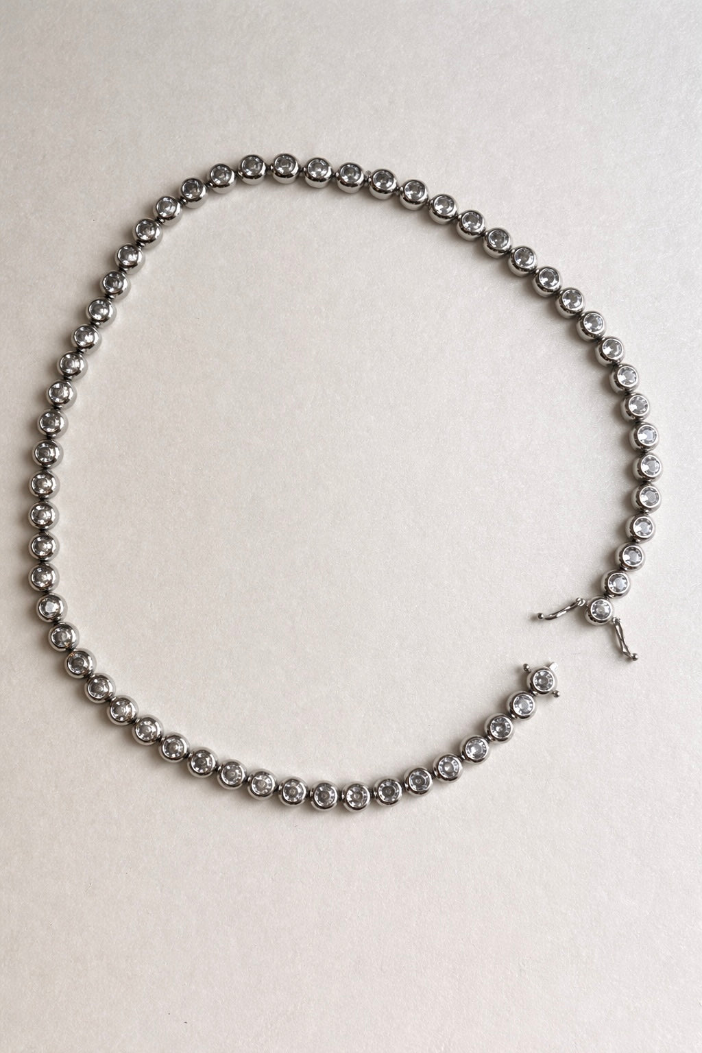 Chubby silver tennis necklace
