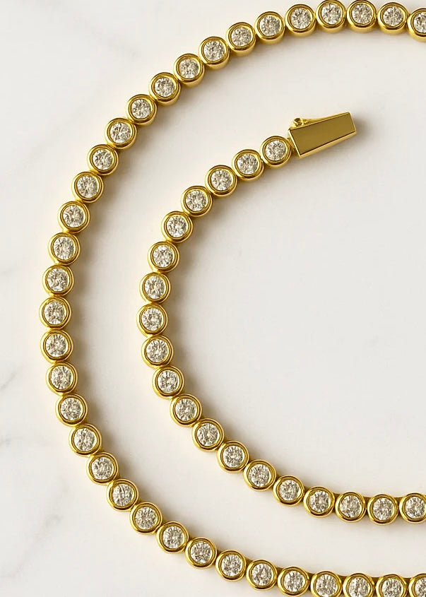 Signature gold tennis necklace
