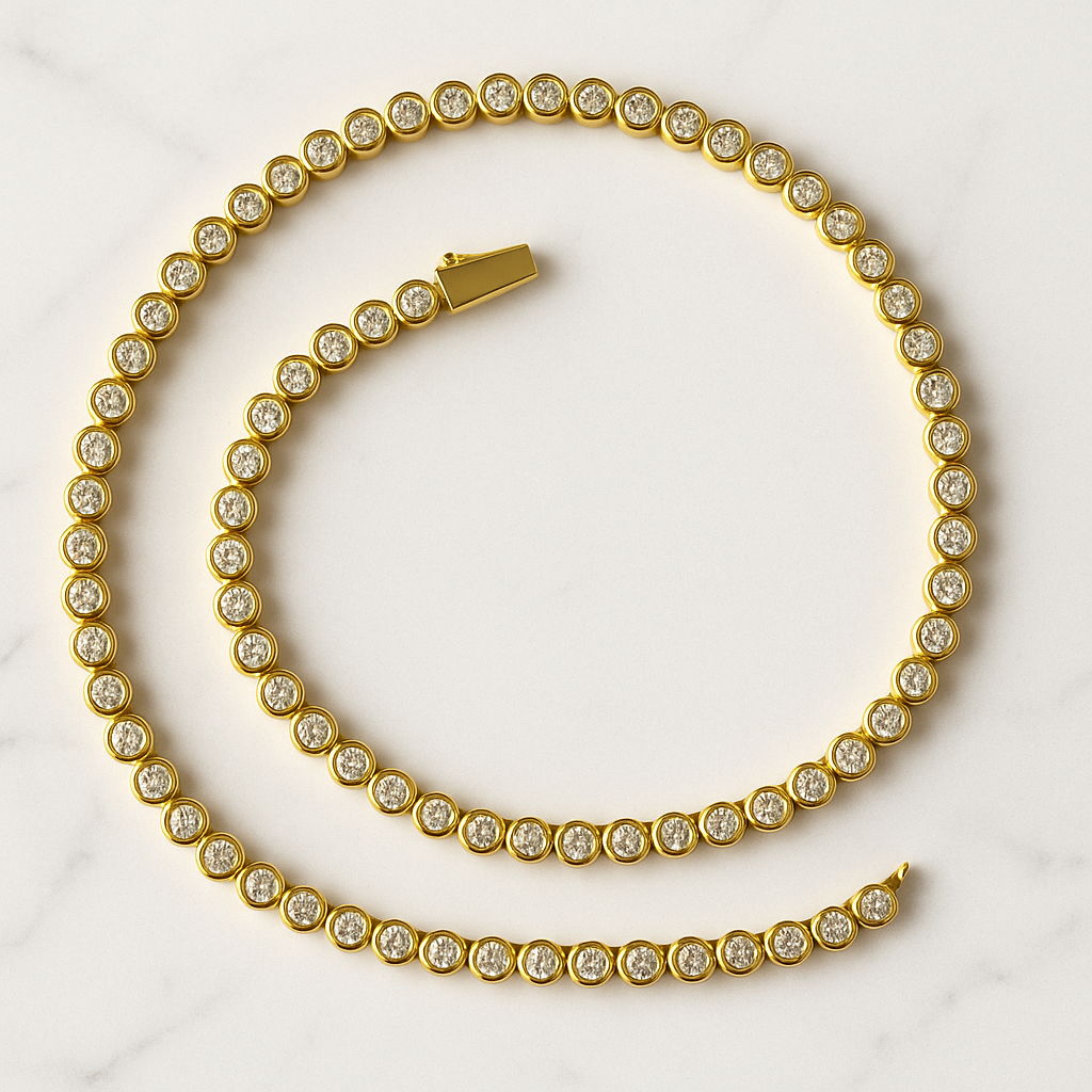 Signature gold tennis necklace