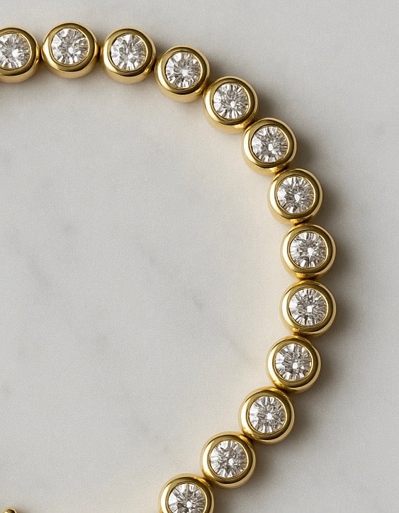 Chubby gold tennis necklace