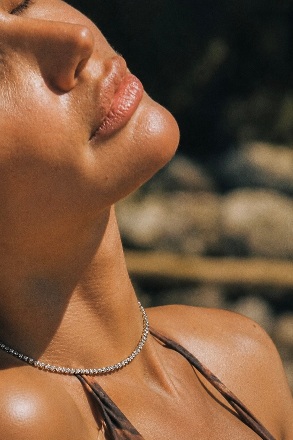 Signature silver tennis necklace