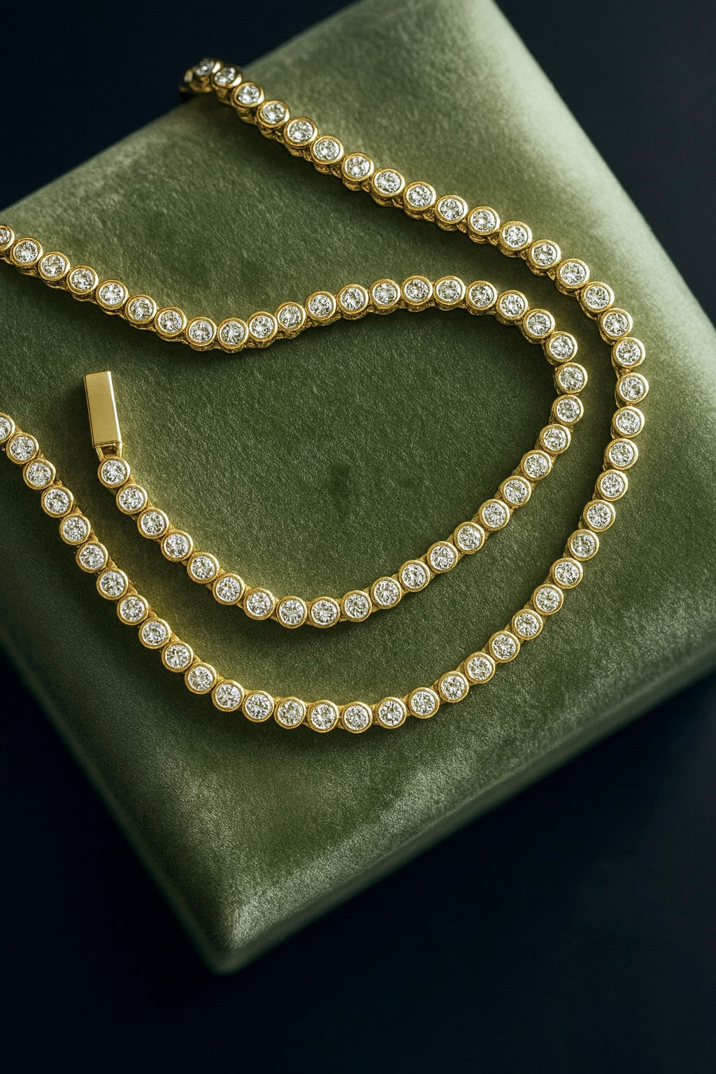 Signature gold tennis necklace