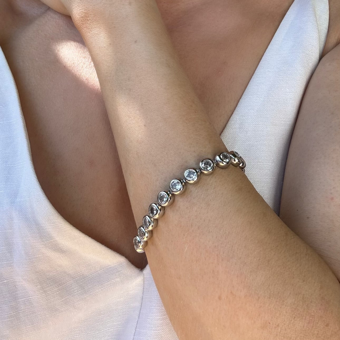 Chubby silver tennis bracelet