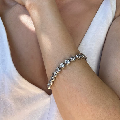 Chubby silver tennis bracelet