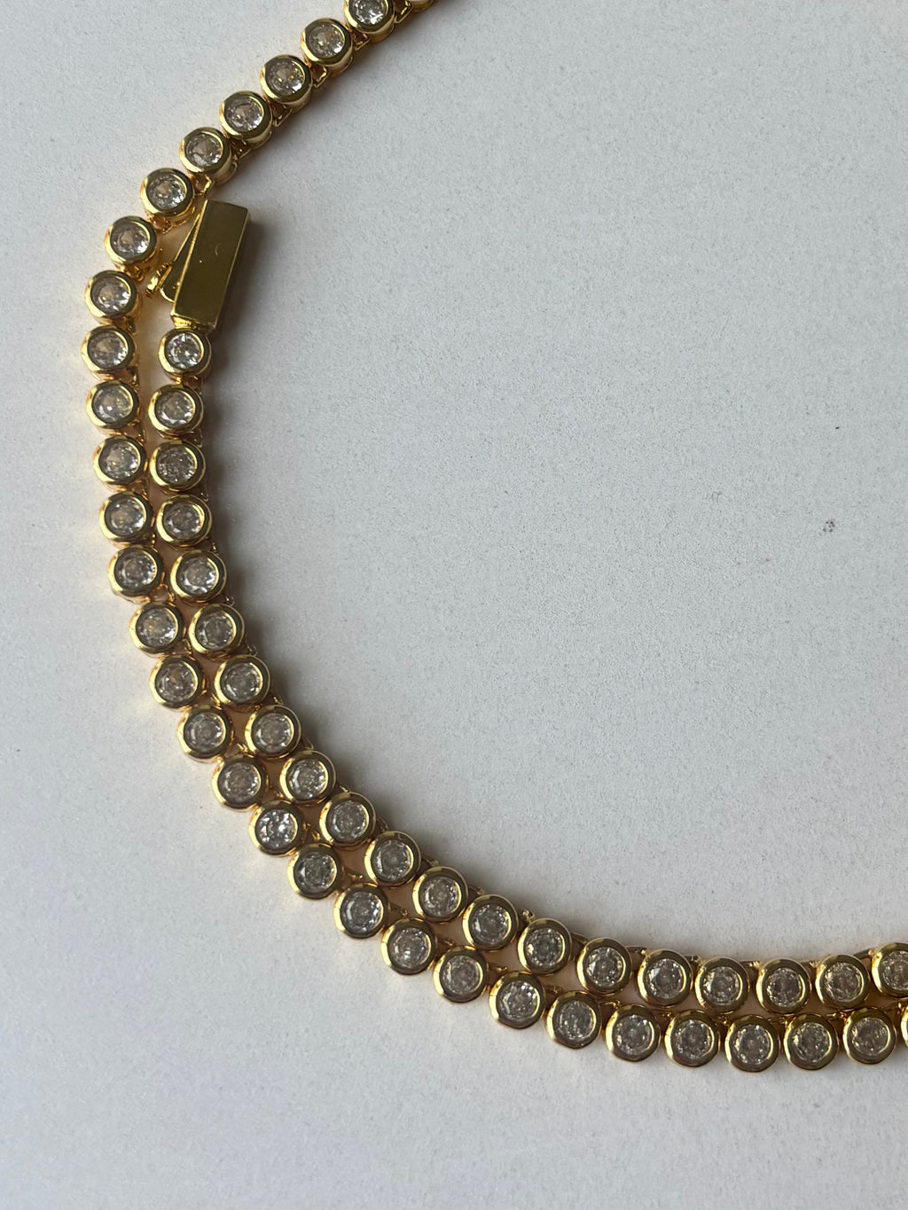 Signature gold tennis necklace