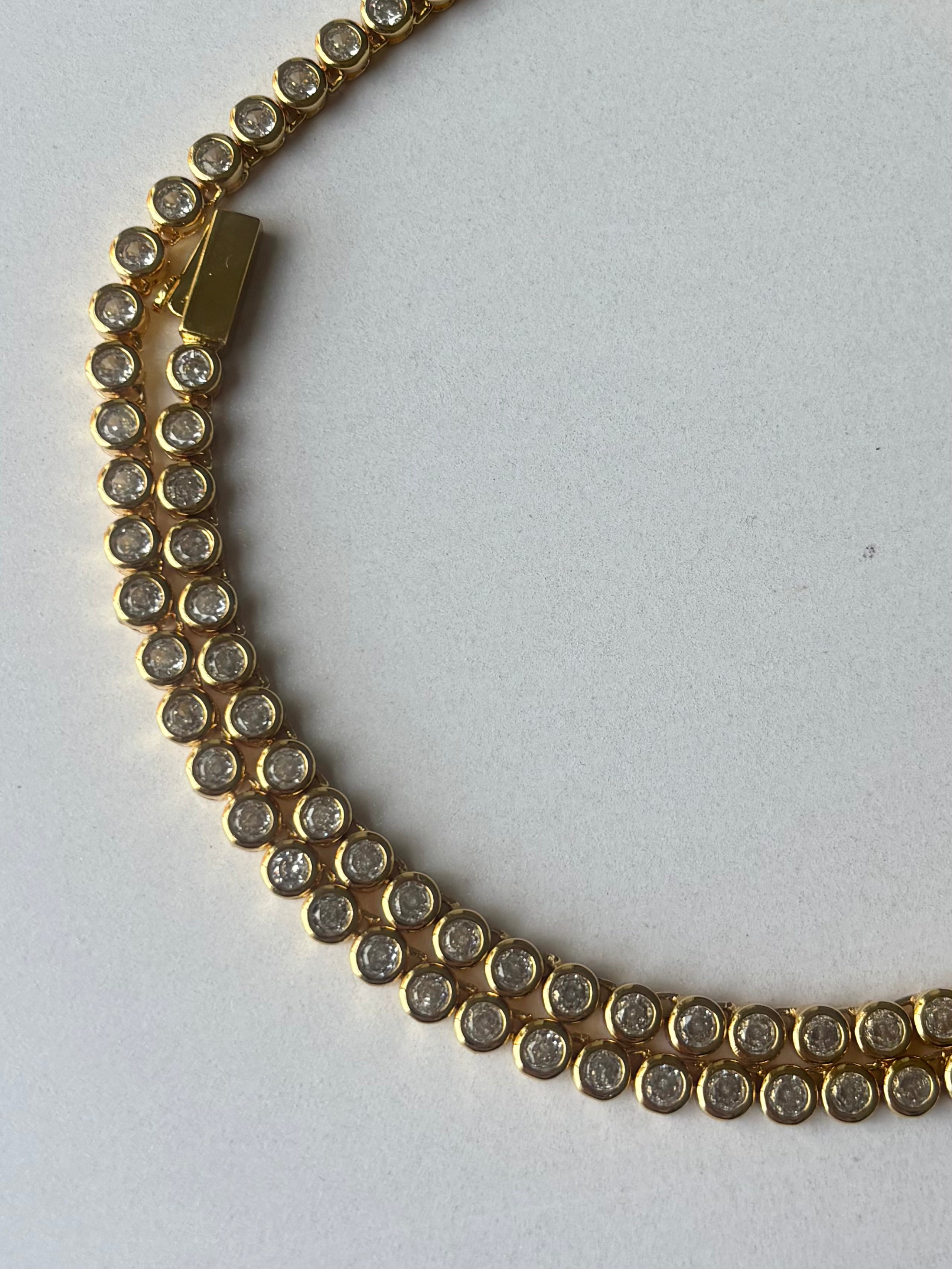 Signature gold tennis necklace