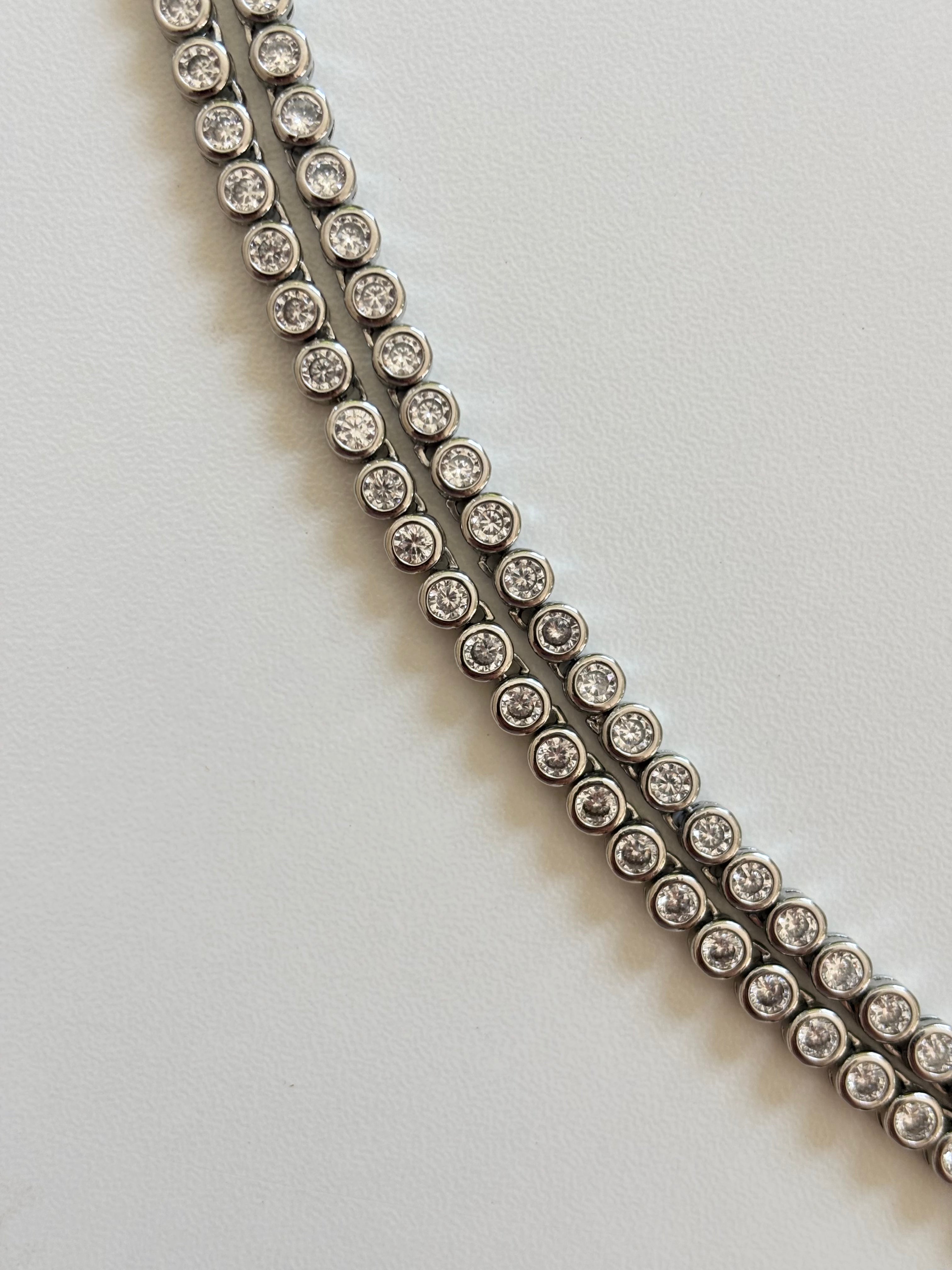 Signature silver tennis necklace