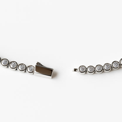 Signature silver tennis necklace