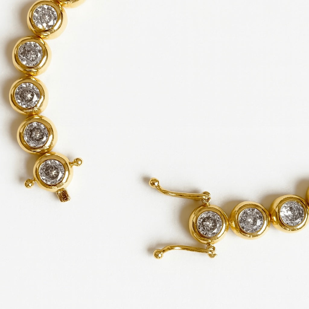 Chubby gold tennis necklace