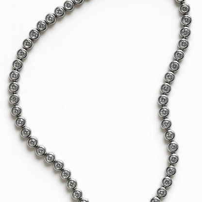 Signature silver tennis necklace