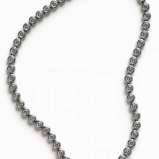 Signature silver tennis necklace