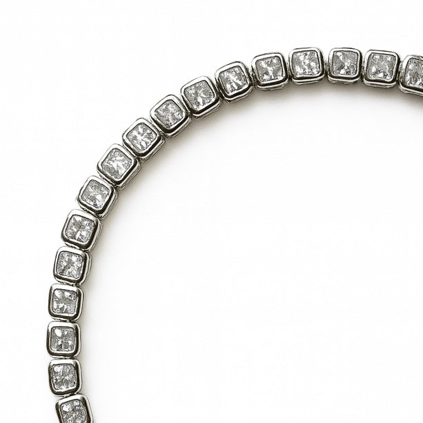 Square silver tennis bracelet