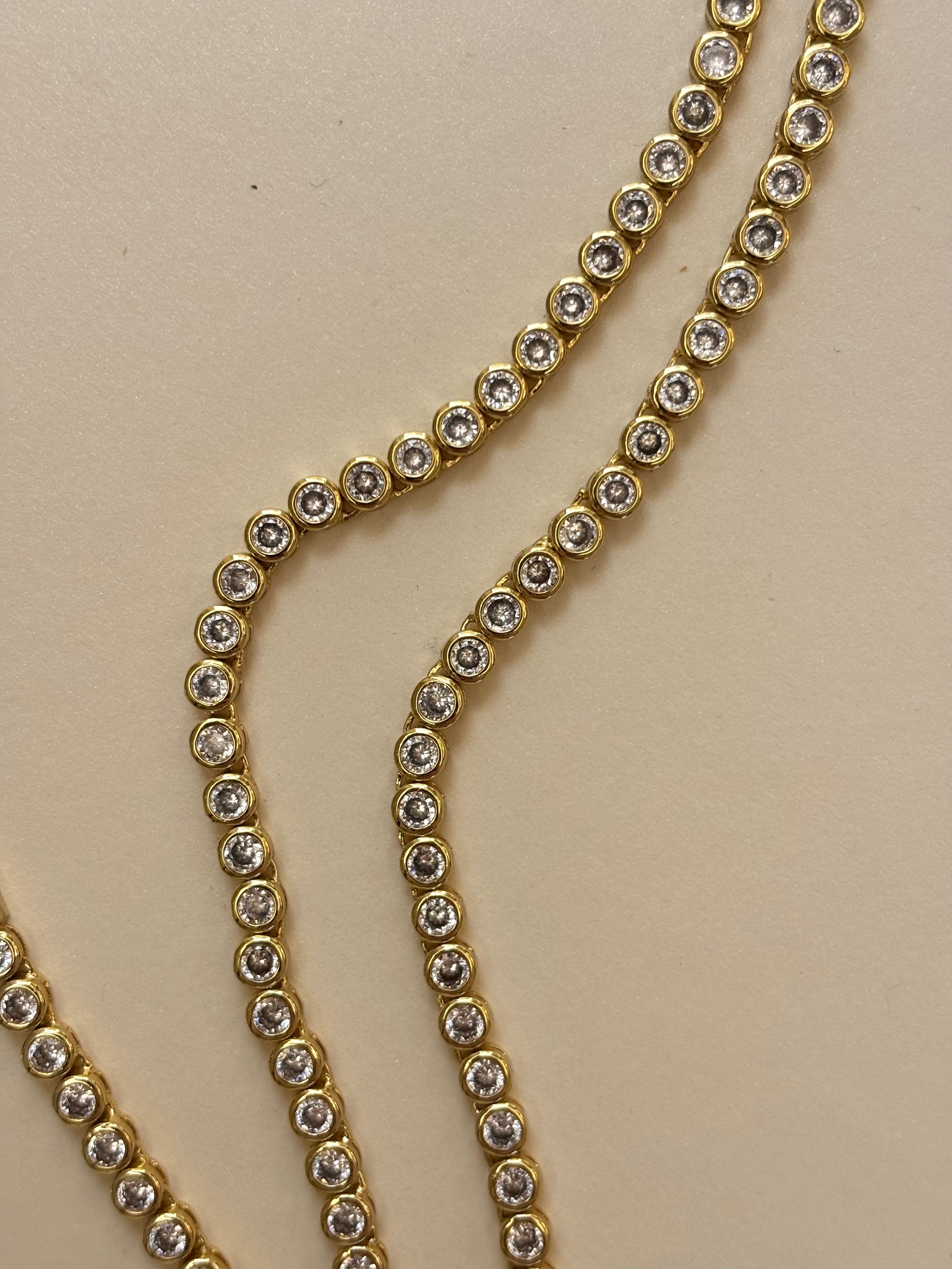 Signature gold tennis necklace