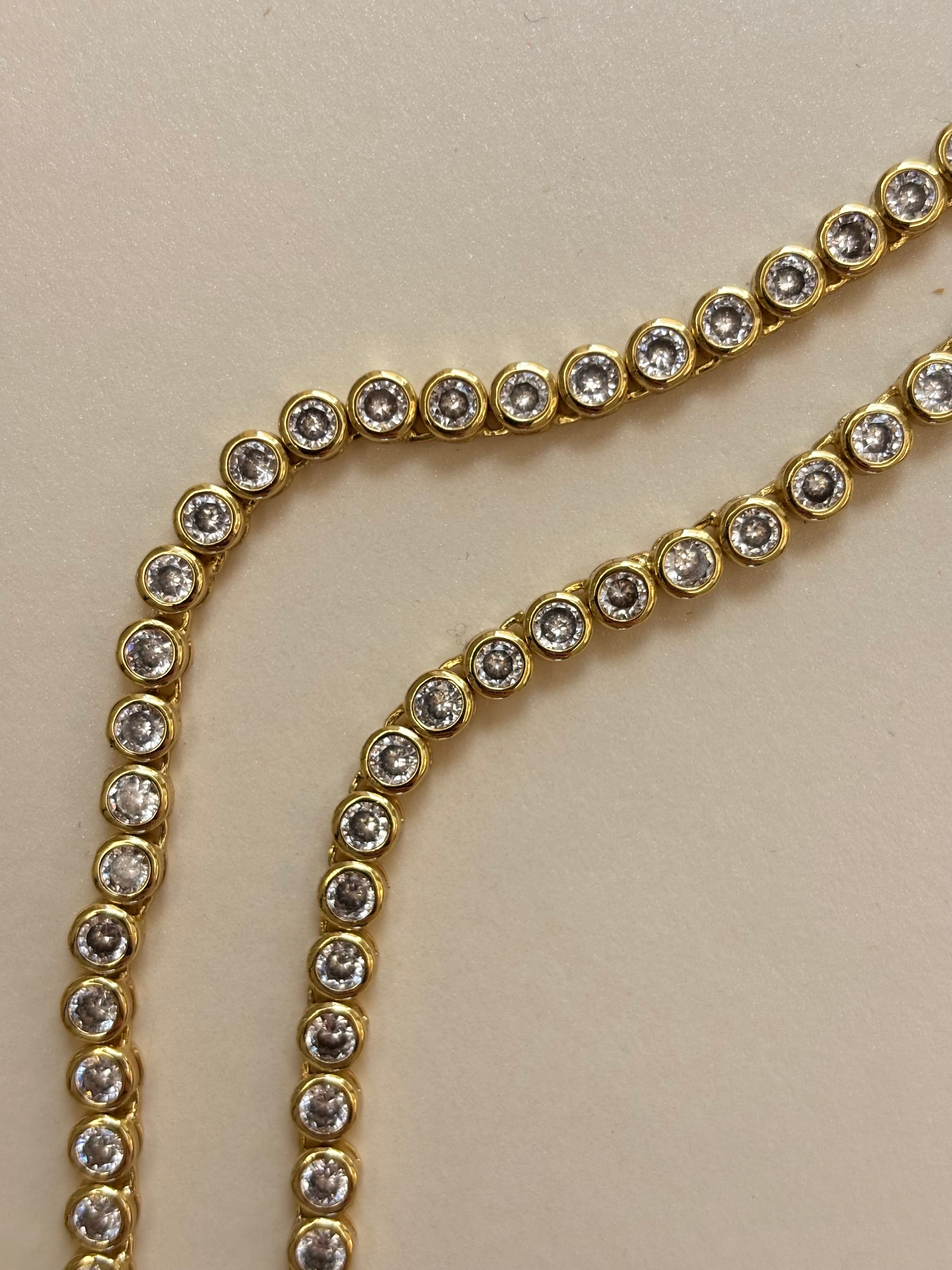 Signature gold tennis necklace