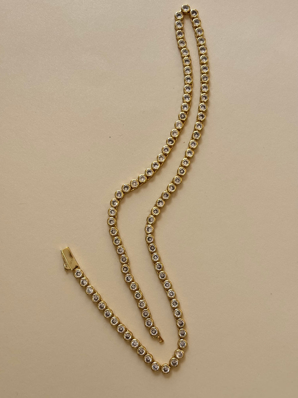 Signature gold tennis necklace