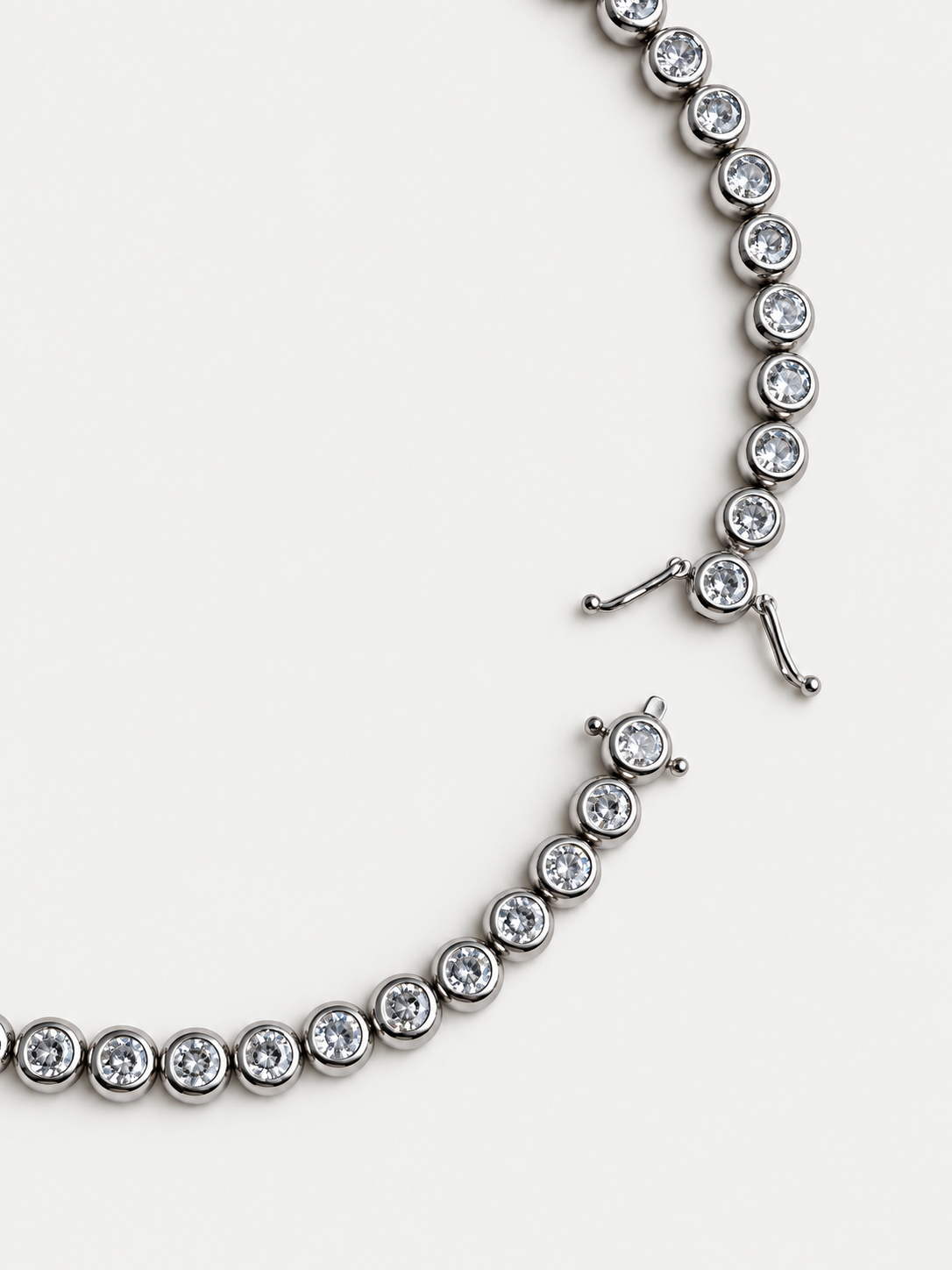 Chubby silver tennis necklace