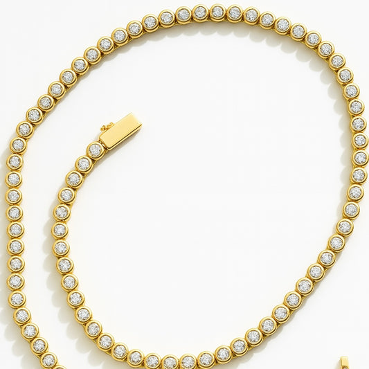 Signature gold tennis necklace