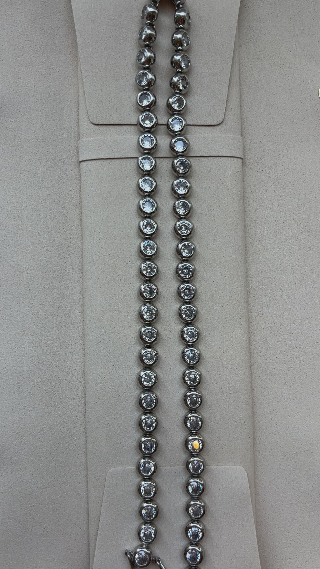 Chubby silver tennis necklace