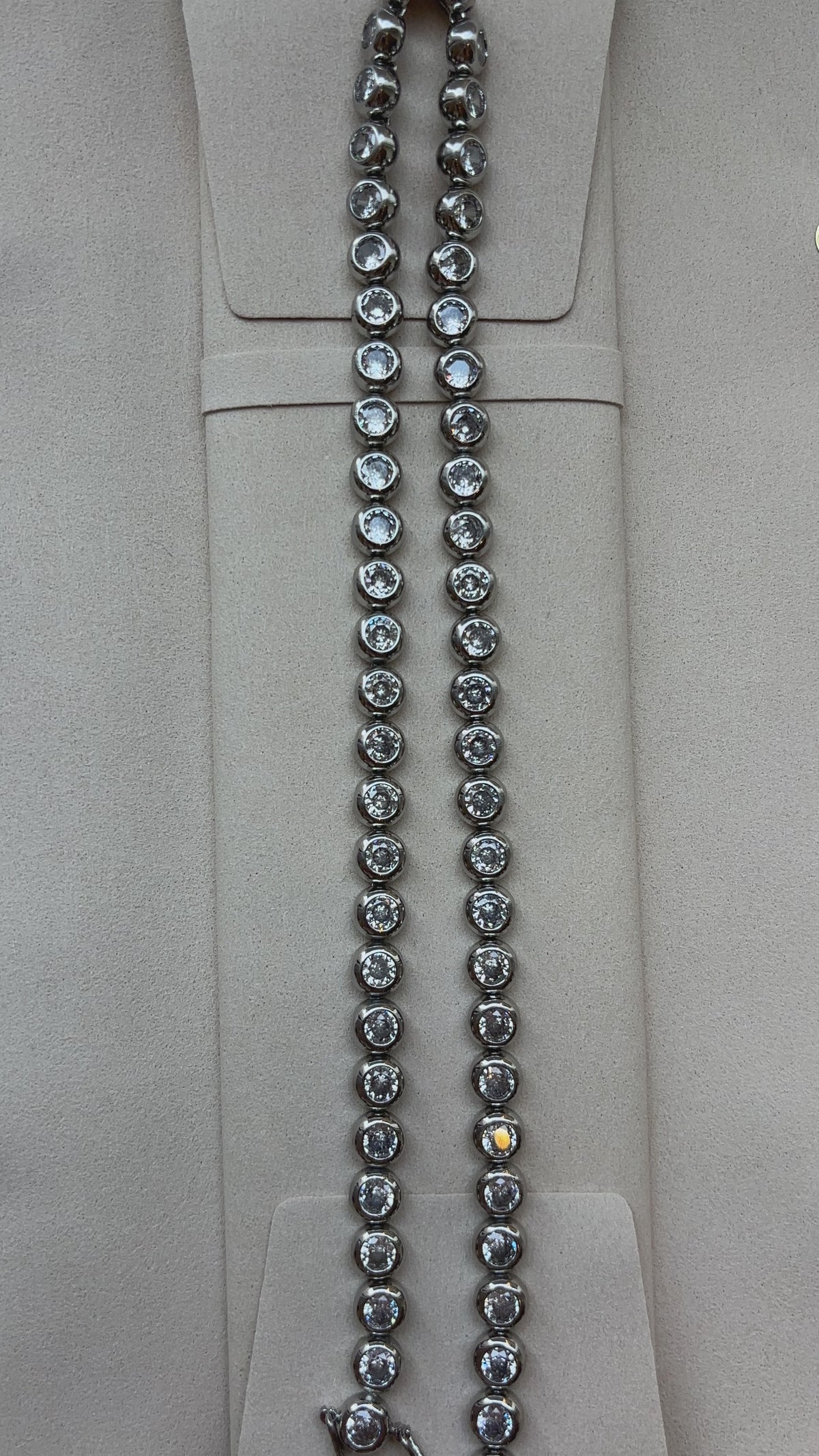 Chubby silver tennis necklace