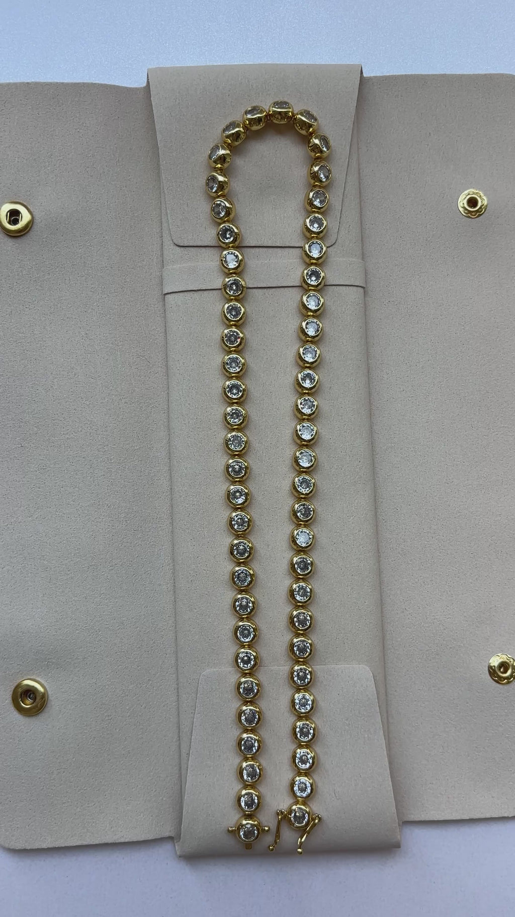 Chubby gold tennis necklace